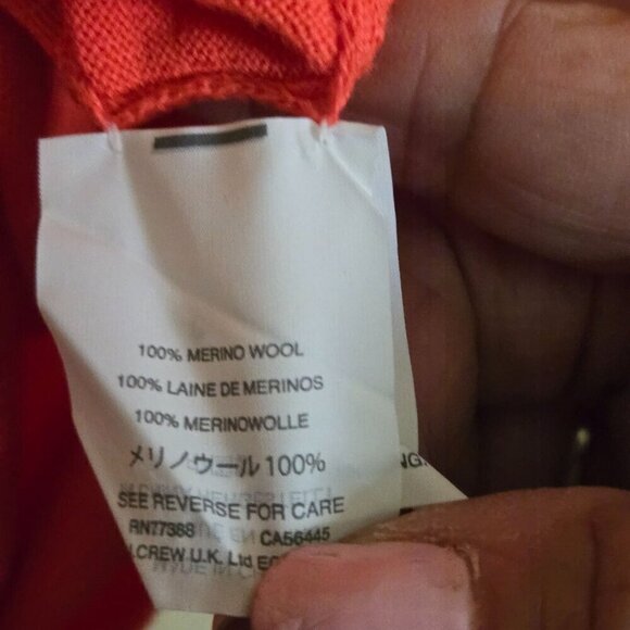 J.Crew Tippi Orange Merino Wool Sweater Long Sleeve Crew Neck Size XS - Picture 5 of 5